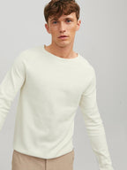 Hill Stickad Tröja Herr Cloud Dancer Jack & Jones