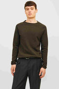 Hill Stickad Tröja Herr Olive Night Melange Jack & Jones