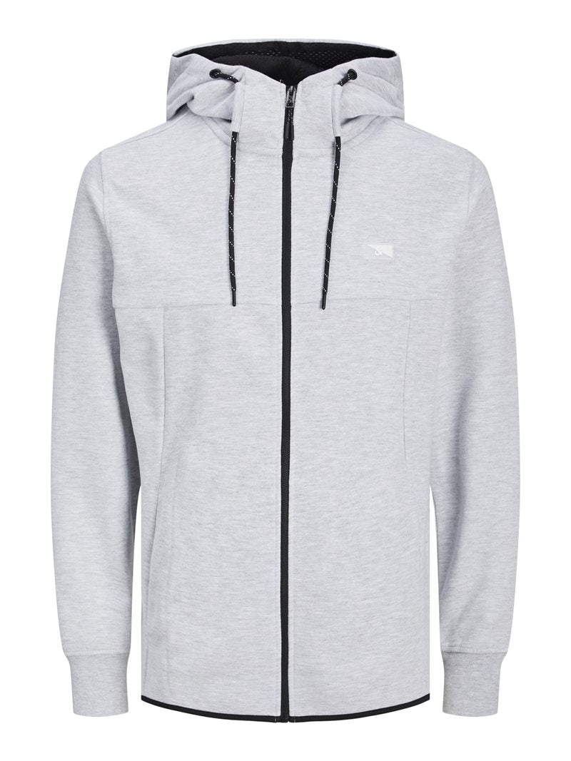Air Sweet Zip Hood Men Light Grey Melange Jack & Jones Air Sweet Zip Hood Men Light Grey Melange