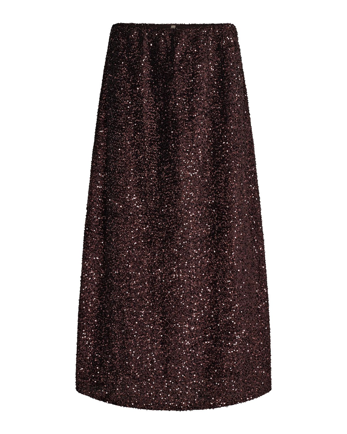 Jasleen 4 Paljettkjol Midilång Brun Chocolate Plum | Smilebutiken - Soyaconcept