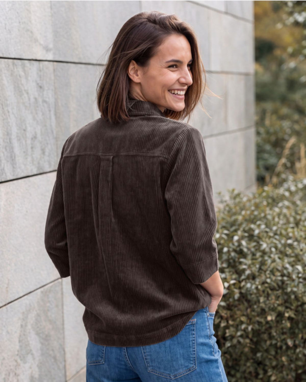Jersey Manchester Skjorta Dam Brun Truffle Brown | Smilebutiken - Cecil
