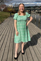Jia Ki Esther Patterned Dress Women Green DH Mode
