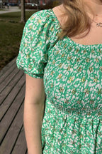 Jia Ki Esther Patterned Dress Women Green DH Mode