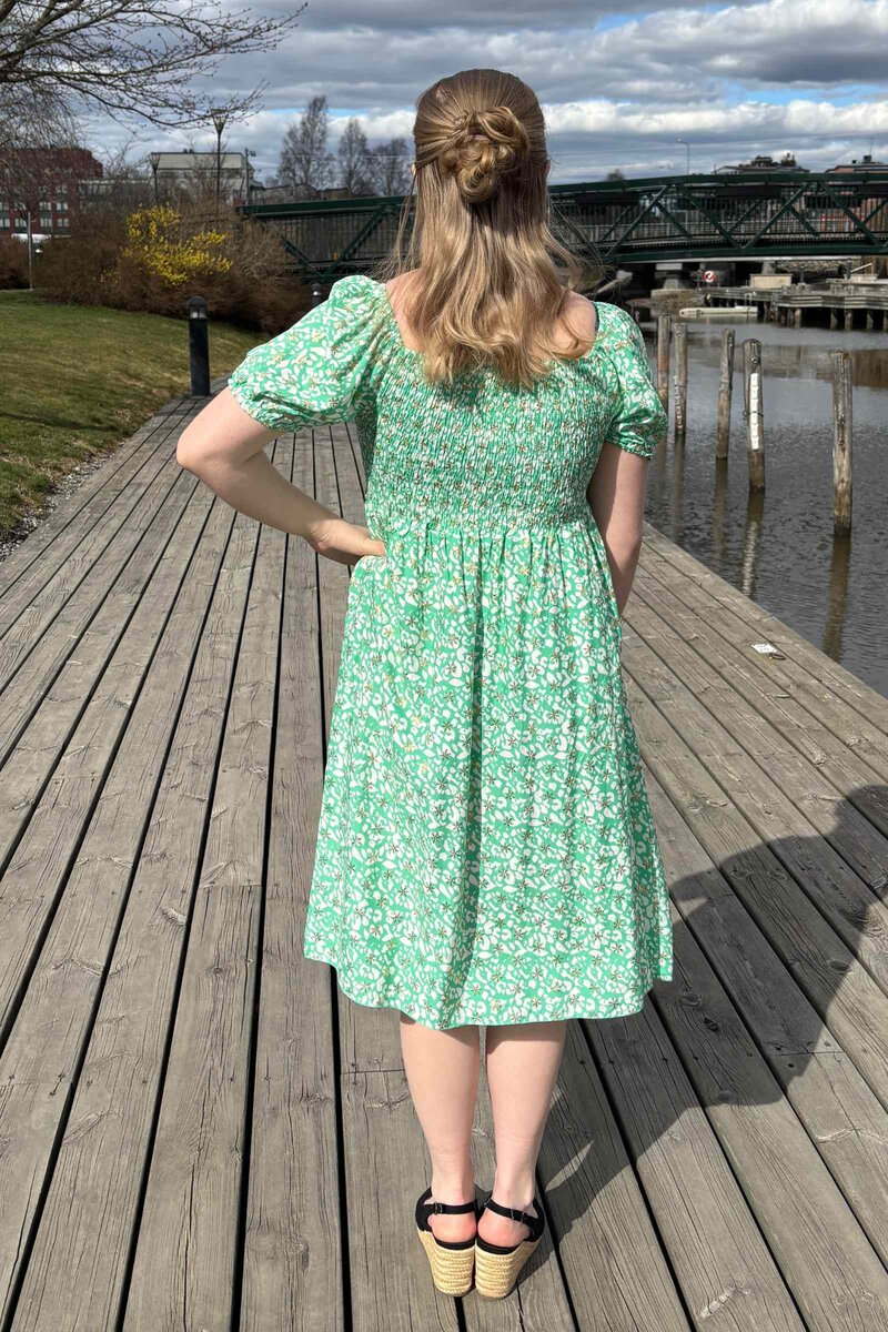 Jia Ki Esther Patterned Dress Women Green DH Mode