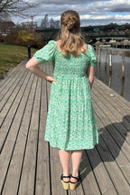 Jia Ki Esther Patterned Dress Women Green DH Mode