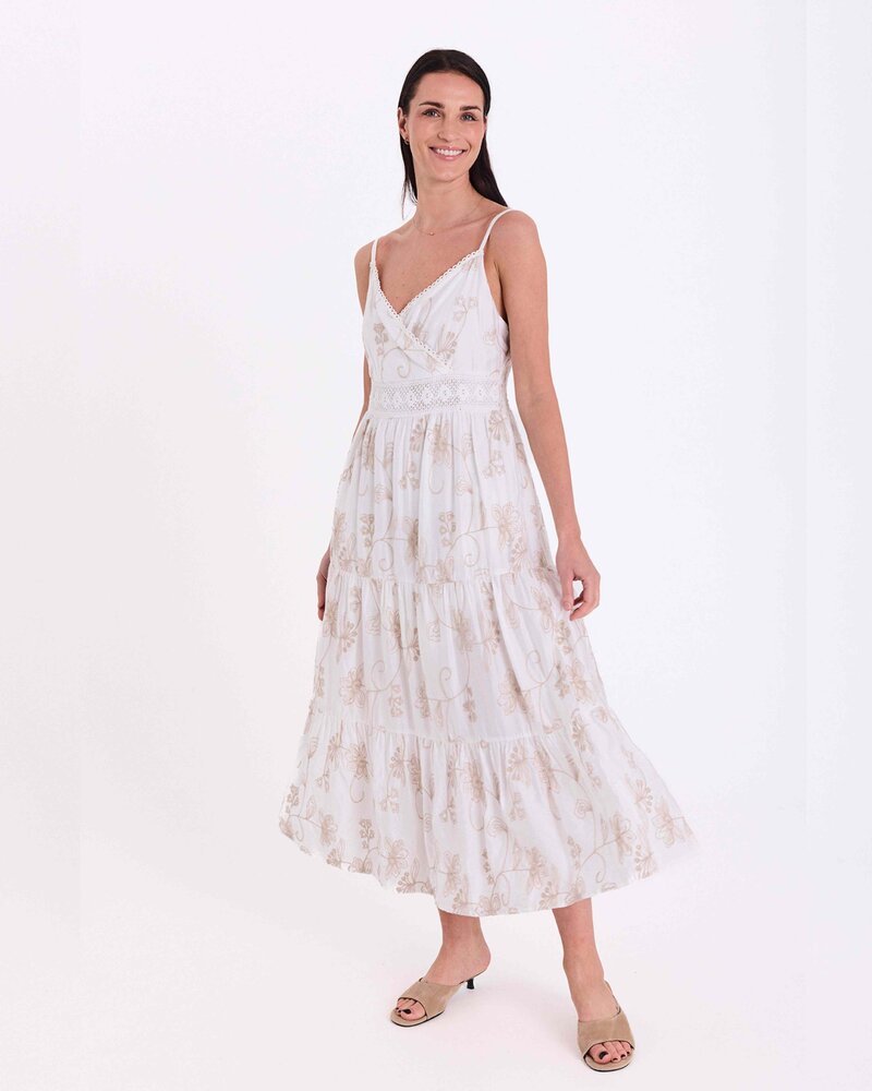 Jola Klänning Dam Brilliant White W Moonbeam | Smilebutiken - Freequent