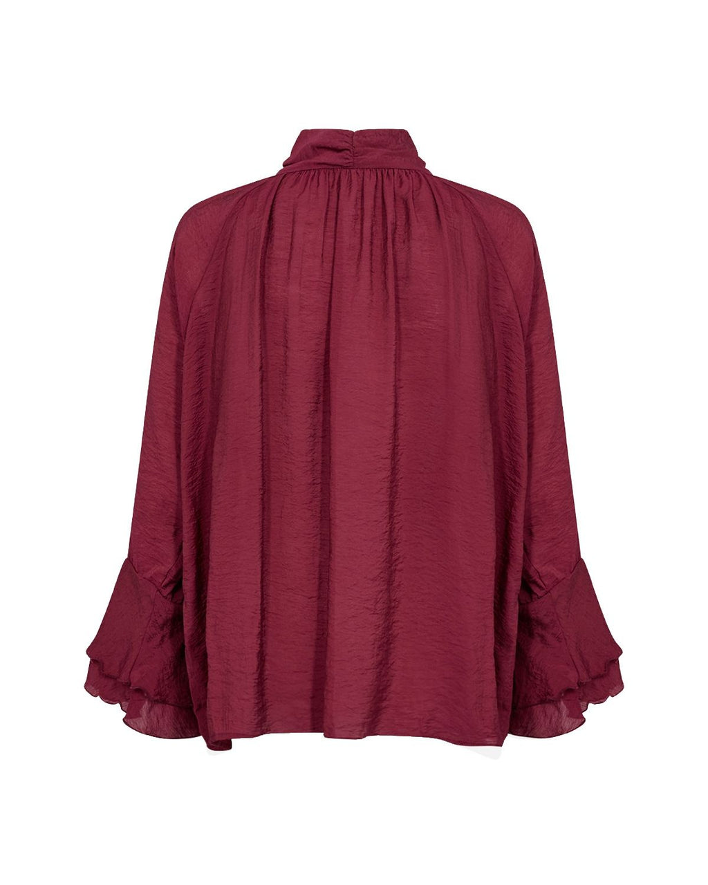 Judit 4 Blus med knyt Dam Vinröd Rhododendron | Smilebutiken - Wasabiconcept