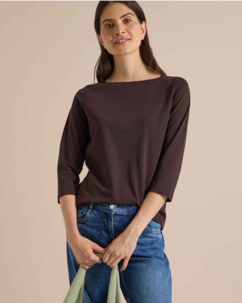 Kaia Tröja Med Båthals Dam Truffle Brown | Smilebutiken - Cecil