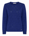 Kamila Rundhalsad Pullover Dam China Blue | Smilebutiken - Micha