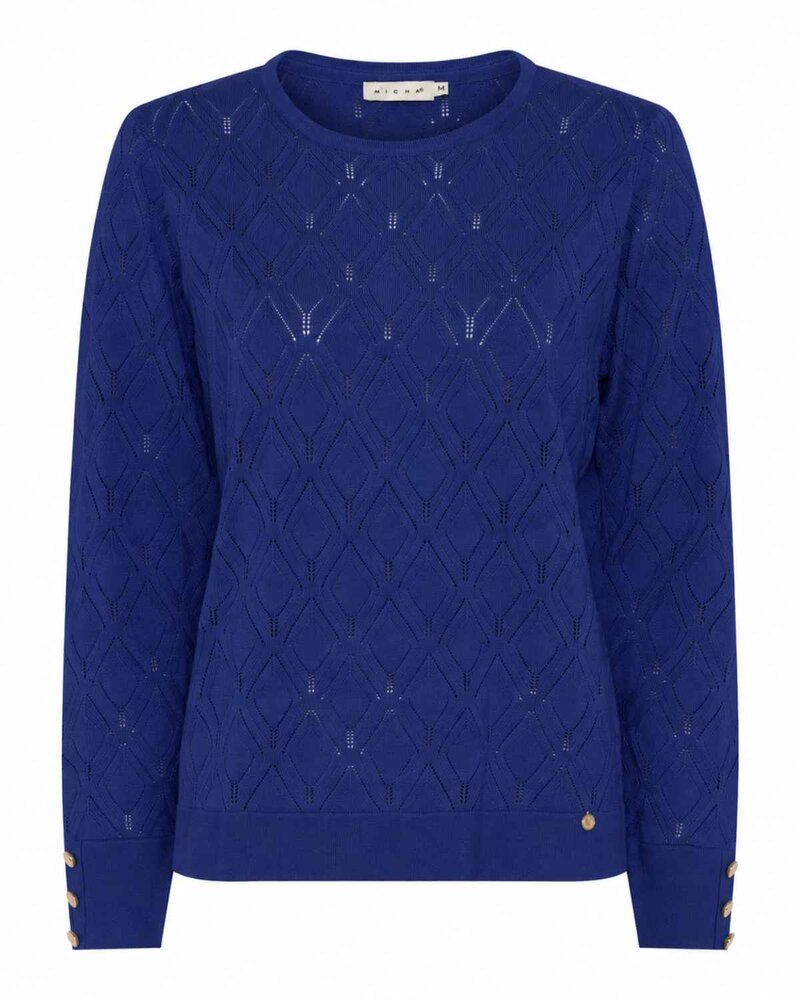 Kamila Rundhalsad Pullover Dam China Blue | Smilebutiken - Micha