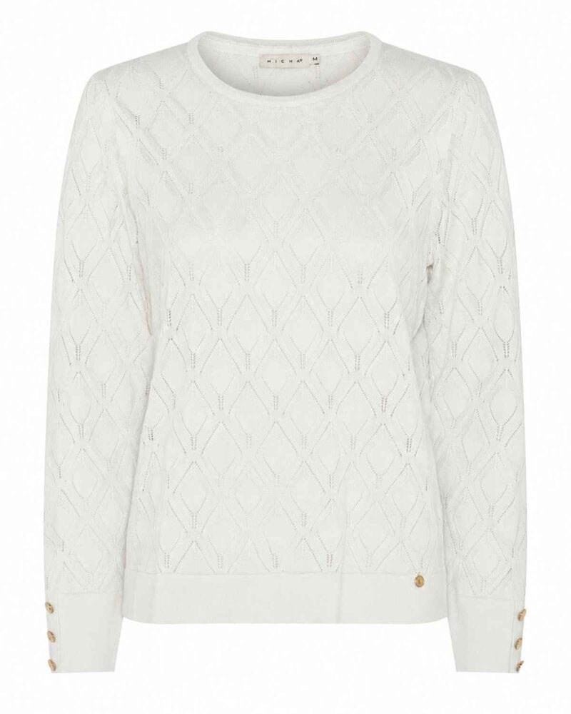 Kamila Rundhalsad Pullover Dam Offwhite | Smilebutiken - Micha
