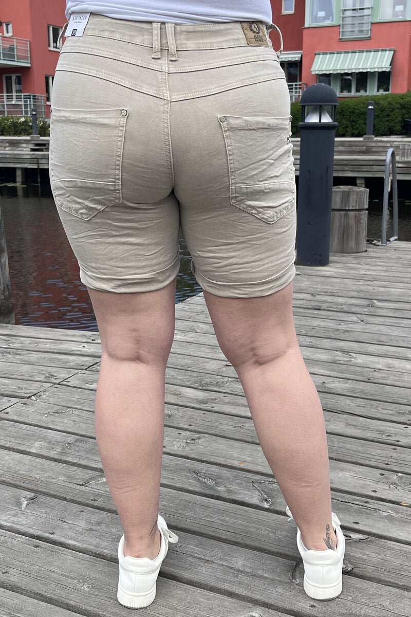 Karostar Shorts Denim Women Beige Caramelle Fashion