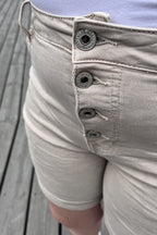 Karostar Shorts Denim Women Beige Caramelle Fashion
