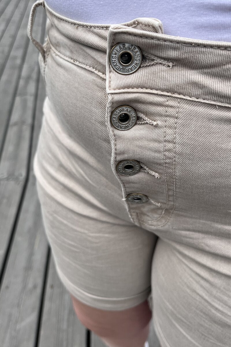 Karostar Shorts Denim Women Beige Caramelle Fashion