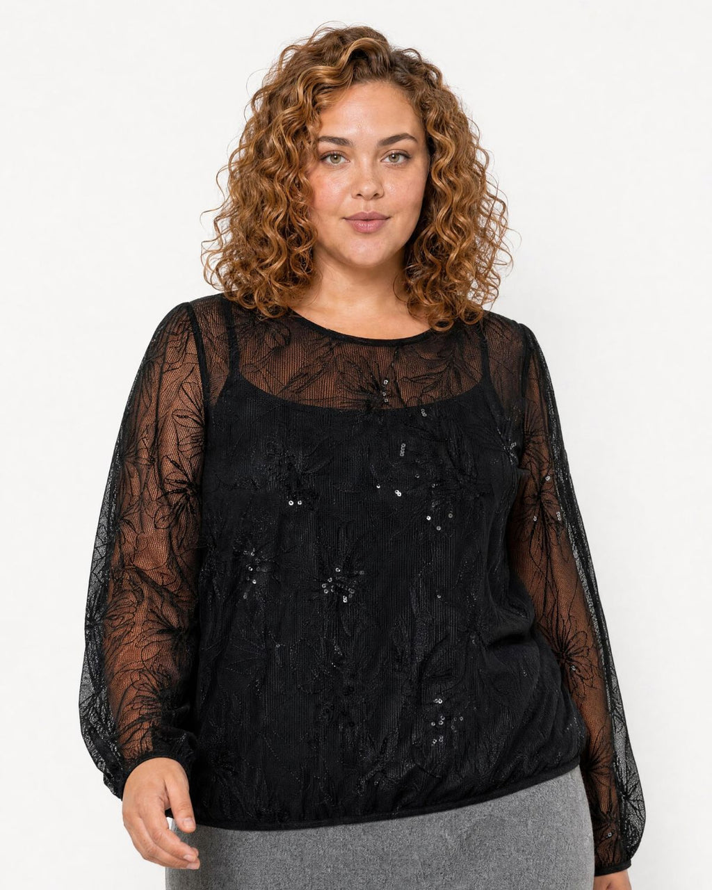 Kenzie 2 Paljettblus Dam Svart Black | Smilebutiken - Wasabiconcept