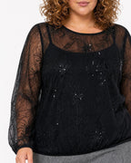 Kenzie 2 Paljettblus Dam Svart Black | Smilebutiken - Wasabiconcept