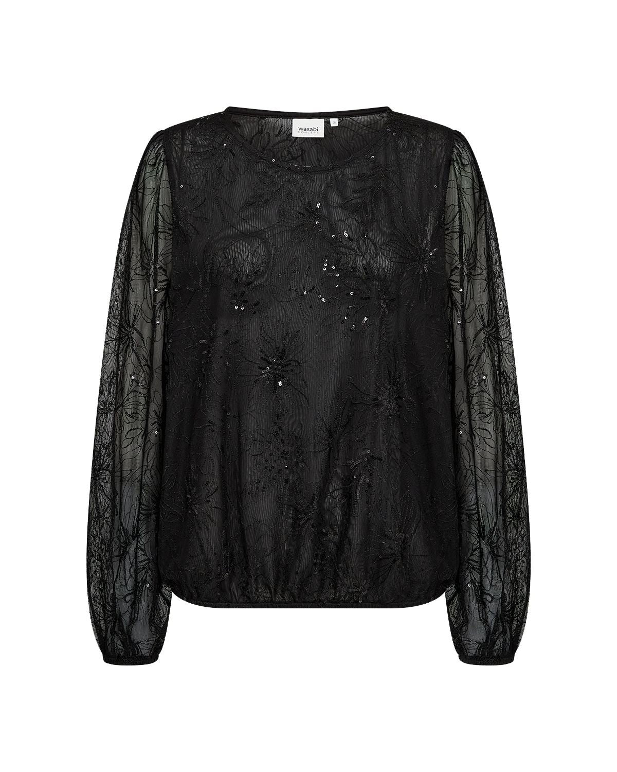 Kenzie 2 Paljettblus Dam Svart Black | Smilebutiken - Wasabiconcept