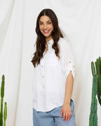 Kiara Shirt Women Optical White Marta du Chateau | Smilebutiken - Marta du Chateau