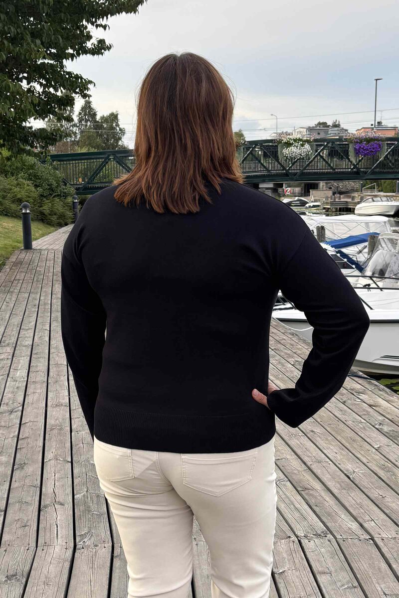 Wilma V-ringad Tröja Dam Ekstra Black Kopenhaken
