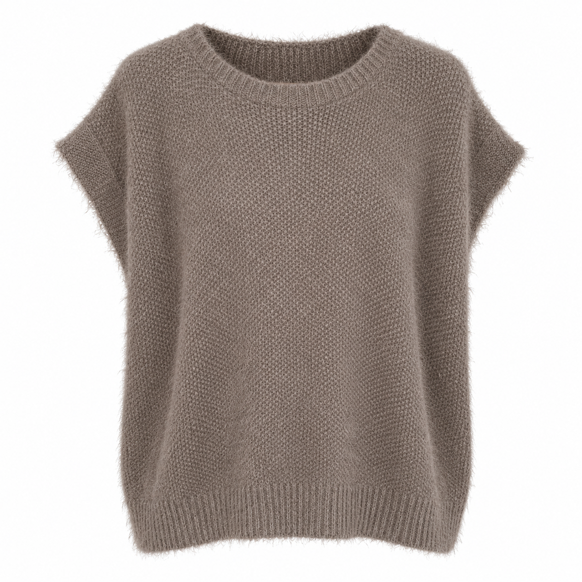 Laya Stickad Väst Dam Grå Beige Dark Fango | Smilebutiken - Marta du Château