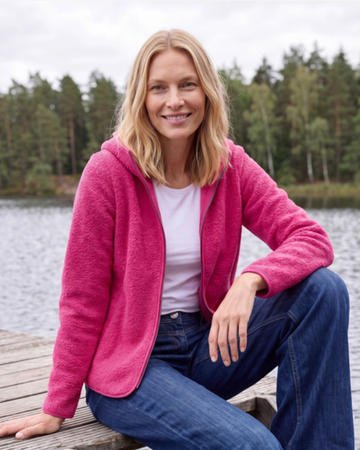 Lenora Teddyjacka Dam Rosa Pink Flash | Silebutiken - Cecil