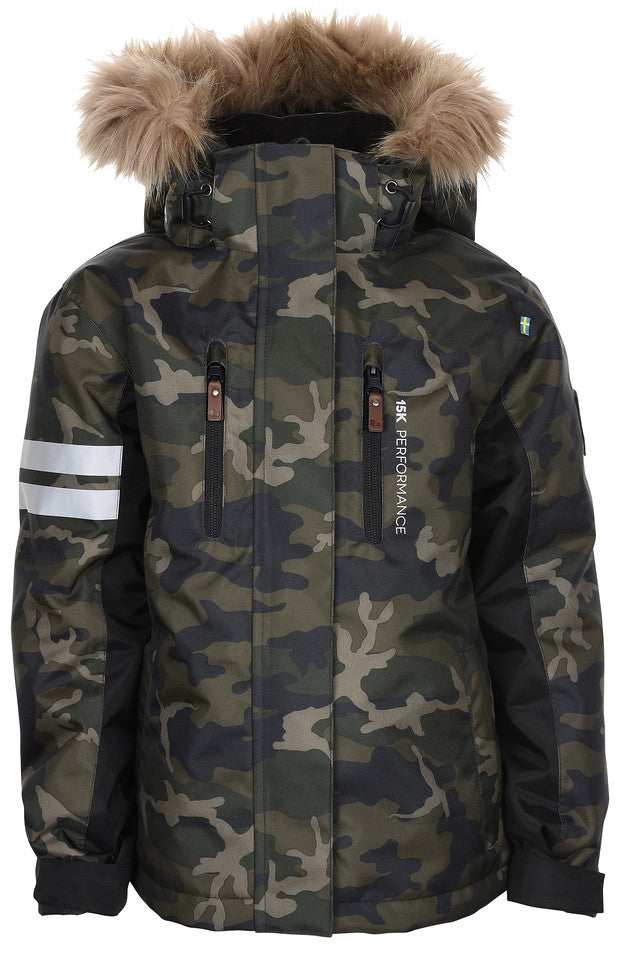 Camo Winter Jacket Kids & Junior Dark Green - Lindberg