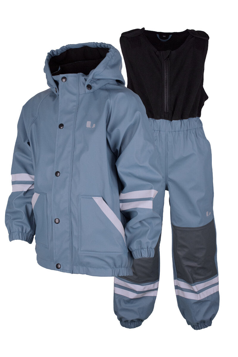 Fagerhult Lined Rain Set Kids Blue Lindberg