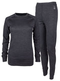 Merino Ullunderställ Dam Black Melange Lindberg