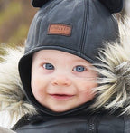 Musse Fleece Lined Elk Leather Hat Kids - Lindberg