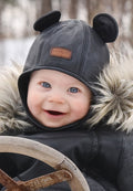 Musse Fleece Lined Elk Leather Hat Kids - Lindberg