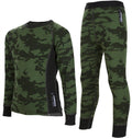 Printed Merino Underwear Kids & Junior Green Camo - Lindberg
