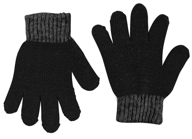 Sundsvall 2-Pack Wool Finger Gloves Kids Black/Grey - Lindberg