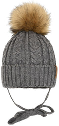 Sunne Knitted Hat Baby Anthracite - Lindberg