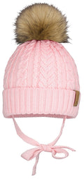 Sunne Knitted Beanie Baby Pink - Lindberg