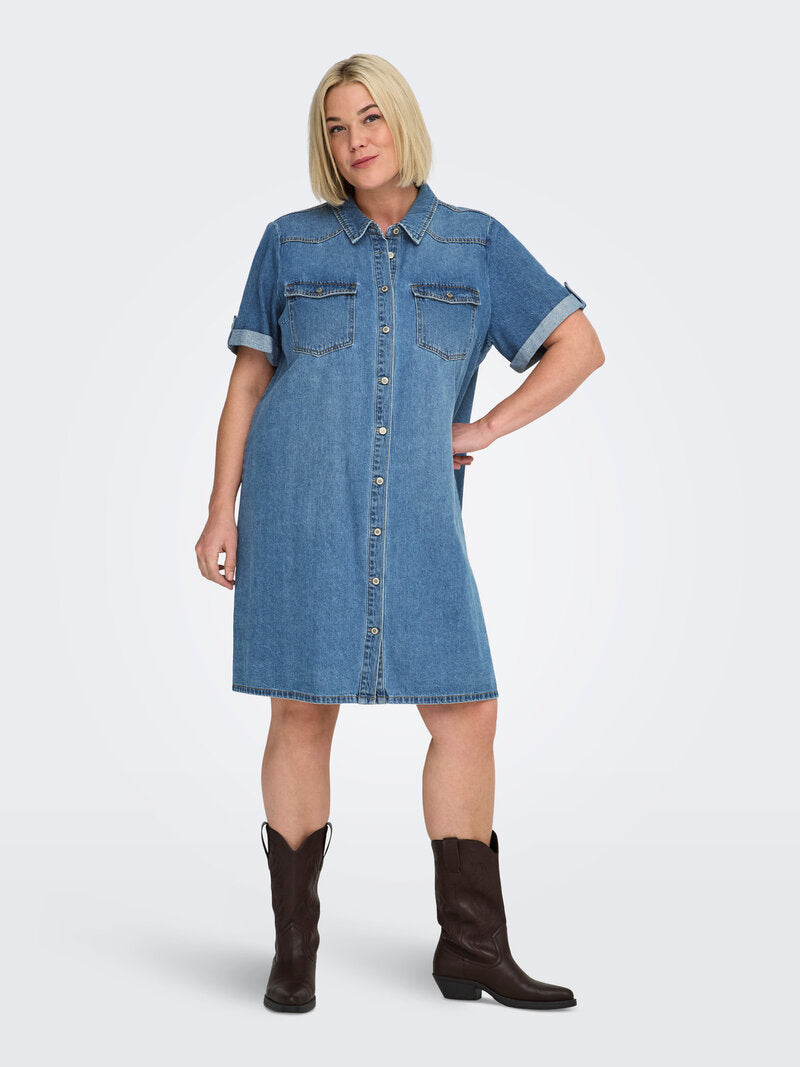 Lisa Denim Dress Women Medium Blue Denim | Smilebutiken - ONLY Carmacoma