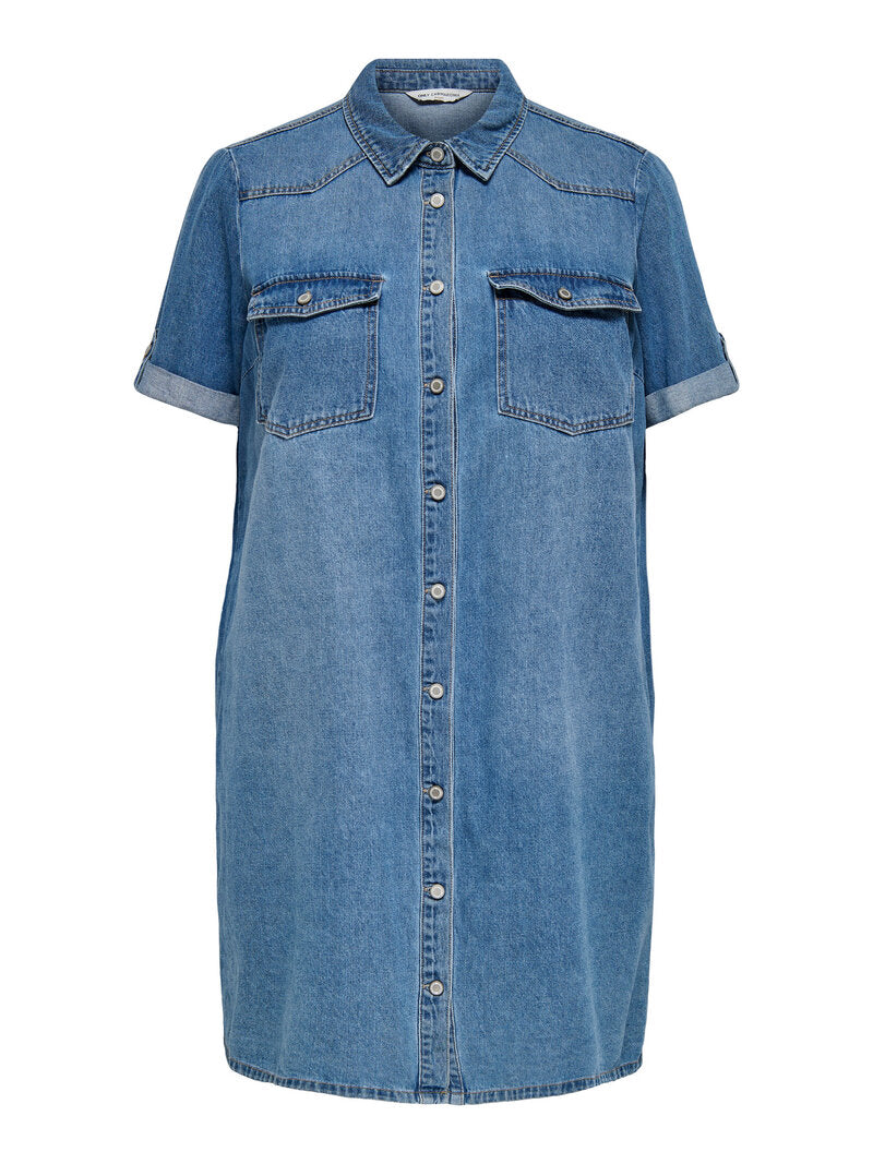 Lisa Denim Dress Women Medium Blue Denim | Smilebutiken - ONLY Carmacoma