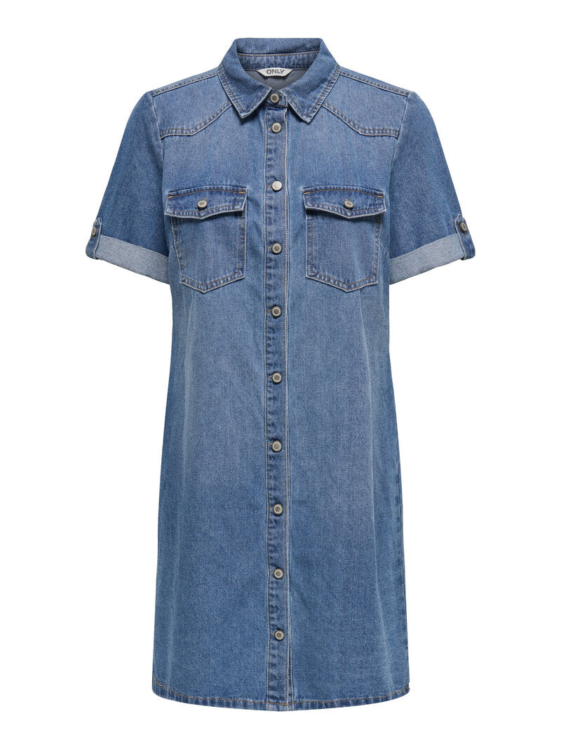Lisa Denim Dress Women Medium Blue Denim | Smilebutiken - ONLY