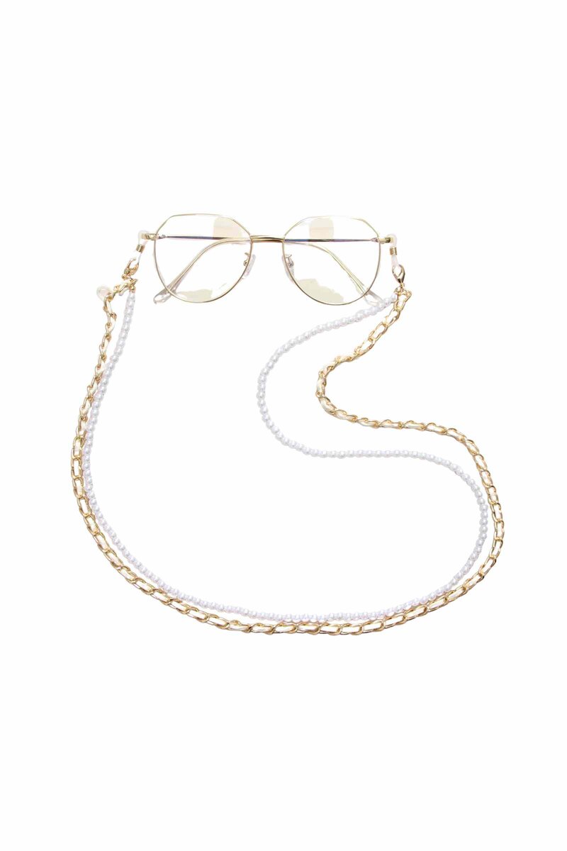MM Sweet Samantha Glasses Chain Ladies Gold Pearl - MM Sweet