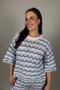 Madde Knitted Top Ladies Blue | Smilebutiken - Camicia