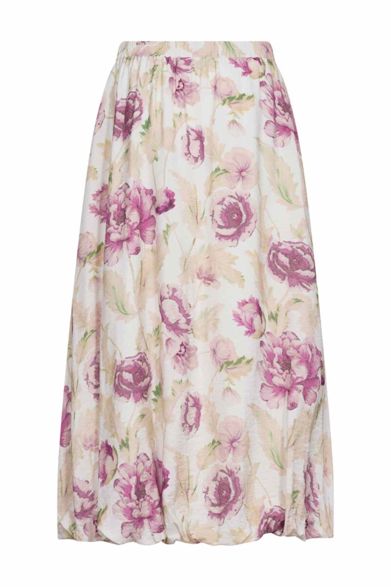 Maise Blommig Midikjol Dam Brilliant White W Ballerina | Smilebutiken - Freequent
