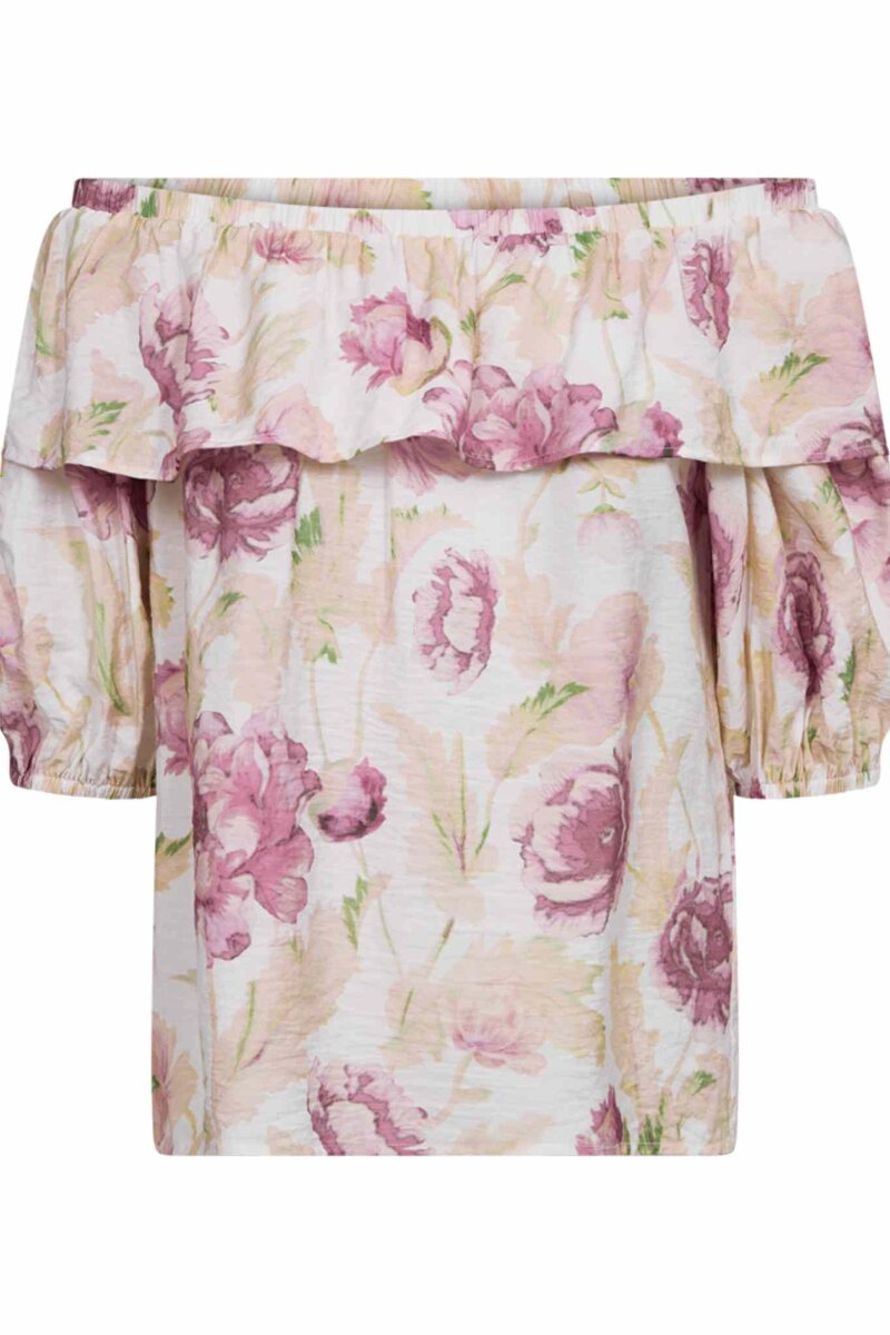 Maise Floral Top Women Brilliant White W Ballerina | Smilebutiken - Freequent