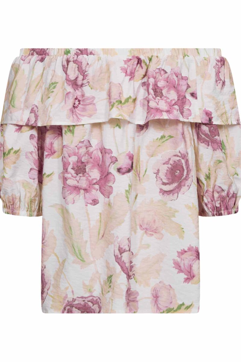 Maise Floral Top Women Brilliant White W Ballerina | Smilebutiken - Freequent