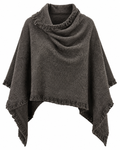 Majken Ullponcho Dam Brun Coffee | Smilebutiken - Caramelle Fashion