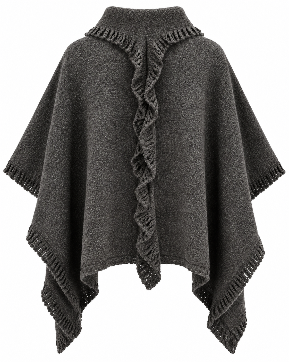 Majken Ullponcho Dam Grå Grey | Smilebutiken - Caramelle Fashion