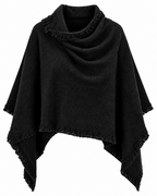 Majken Ullponcho Dam Svart Black | Smilebutiken - Caramelle Fashion