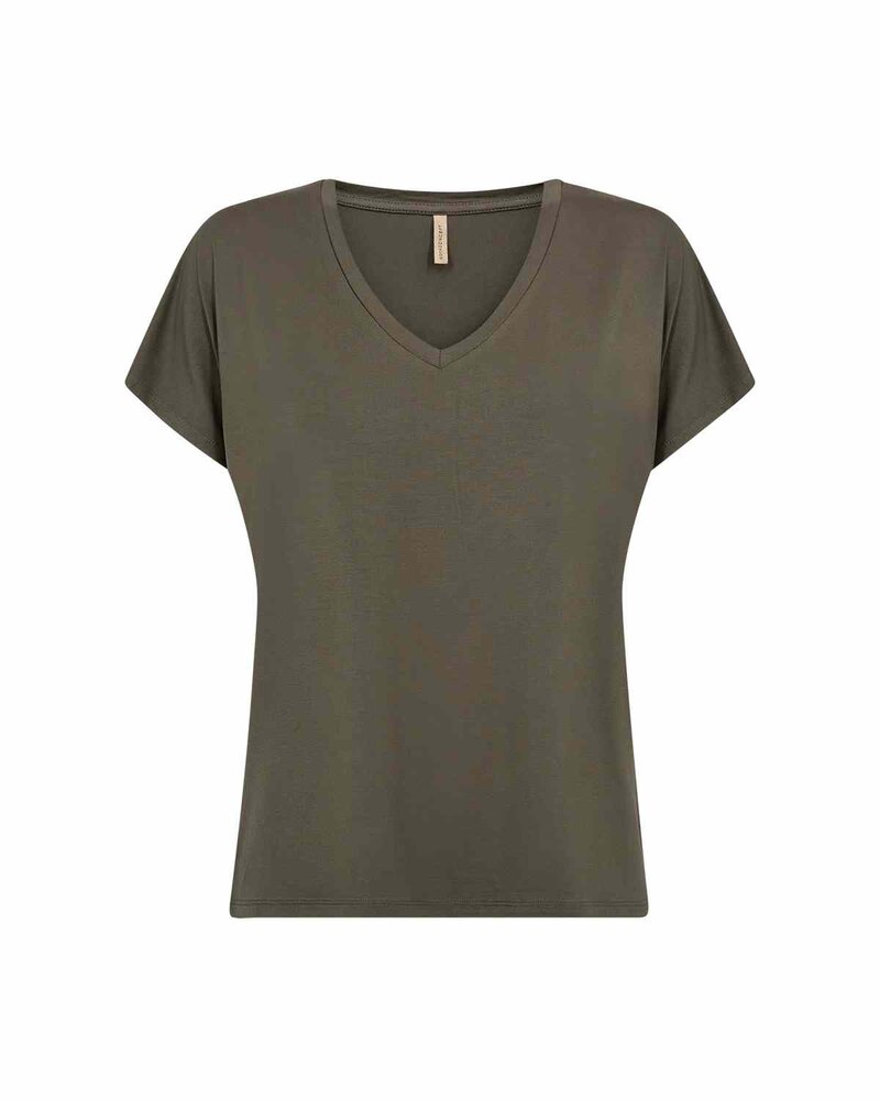 Marica V-ringad T-shirt Dam Grape Leaf | Smilebutiken - Soyaconcept