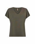Marica V-neck T-shirt Women Grape Leaf | Smilebutiken - Soyaconcept