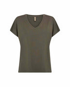 Marica V-ringad T-shirt Dam Grape Leaf | Smilebutiken - Soyaconcept