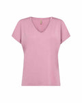 Marica V-neck T-shirt Women Mauve Orchid | Smilebutiken - Soyaconcept