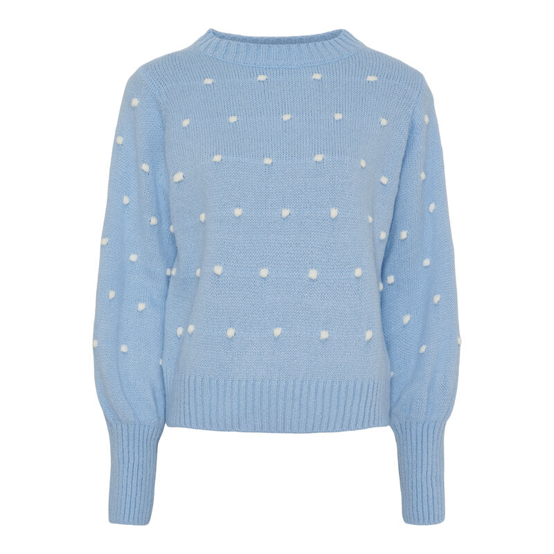 Alisee Knitted Sweater Women Celeste Bianco Marta du Chateau